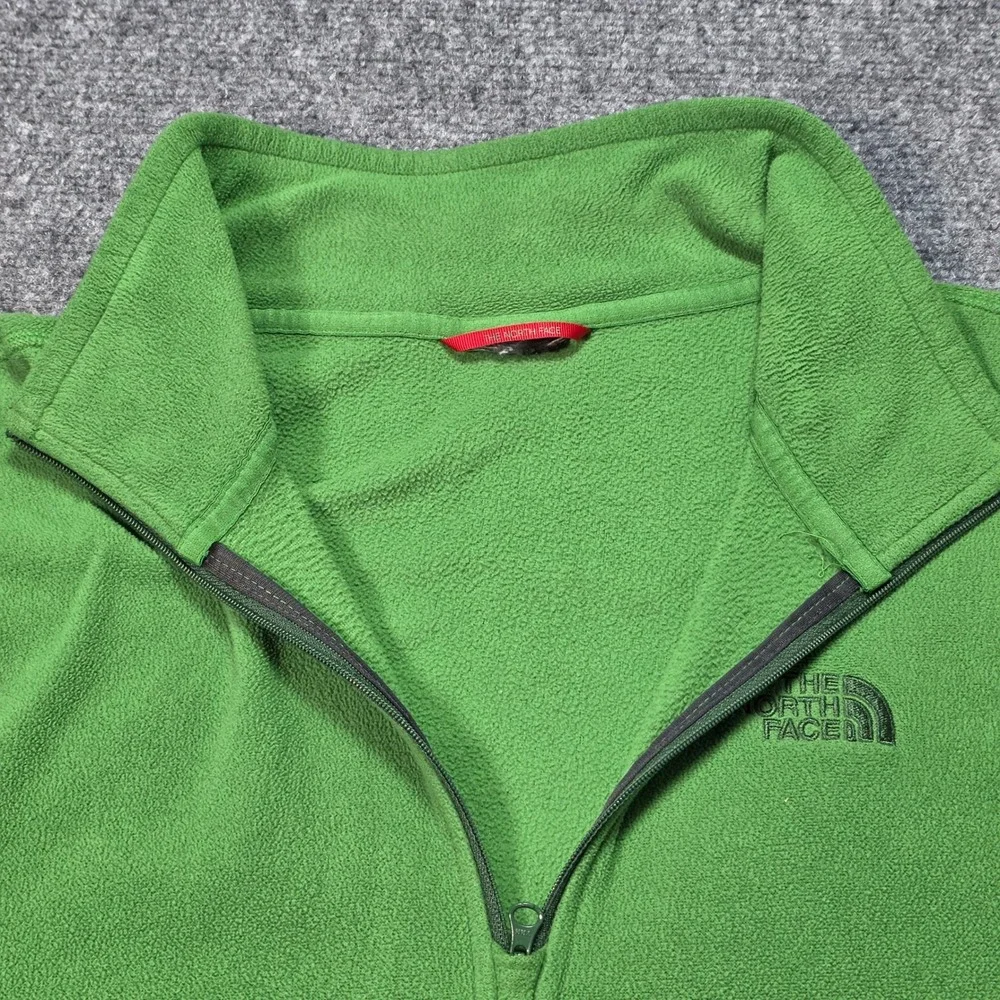 The North Face Men's Large Green Polartec Fleece 1/4 Zip Pullover Jacket Classic